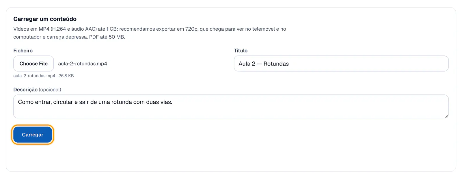 Passo 2: Carrega um vídeo ou um PDF