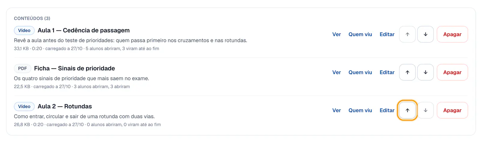Passo 3: Organiza a lista