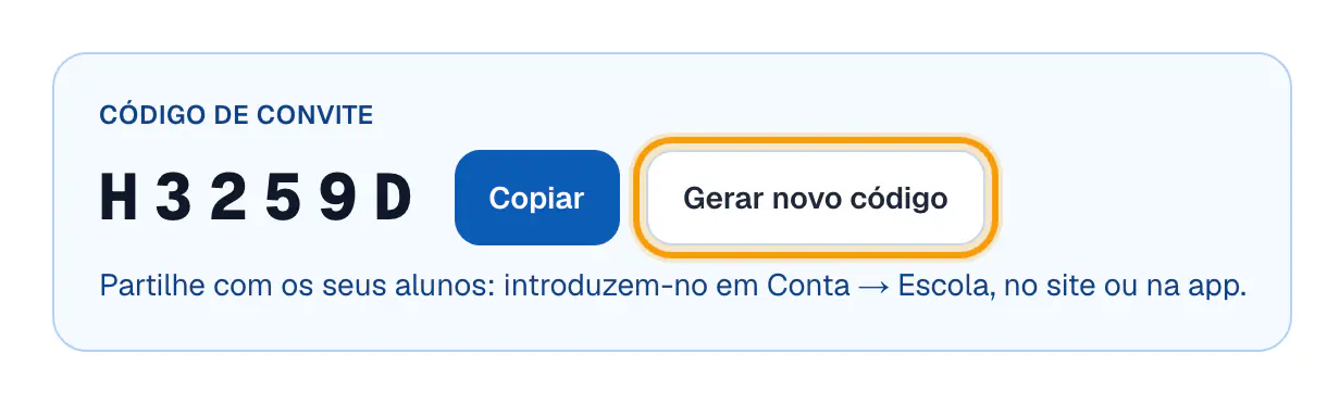 Passo 4: Gera um código novo se for preciso