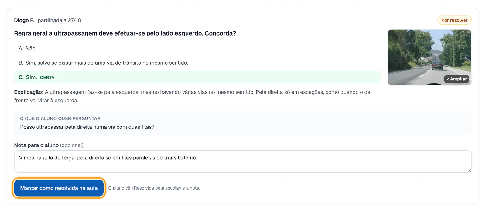 Passo 3: Responde e marca como resolvida