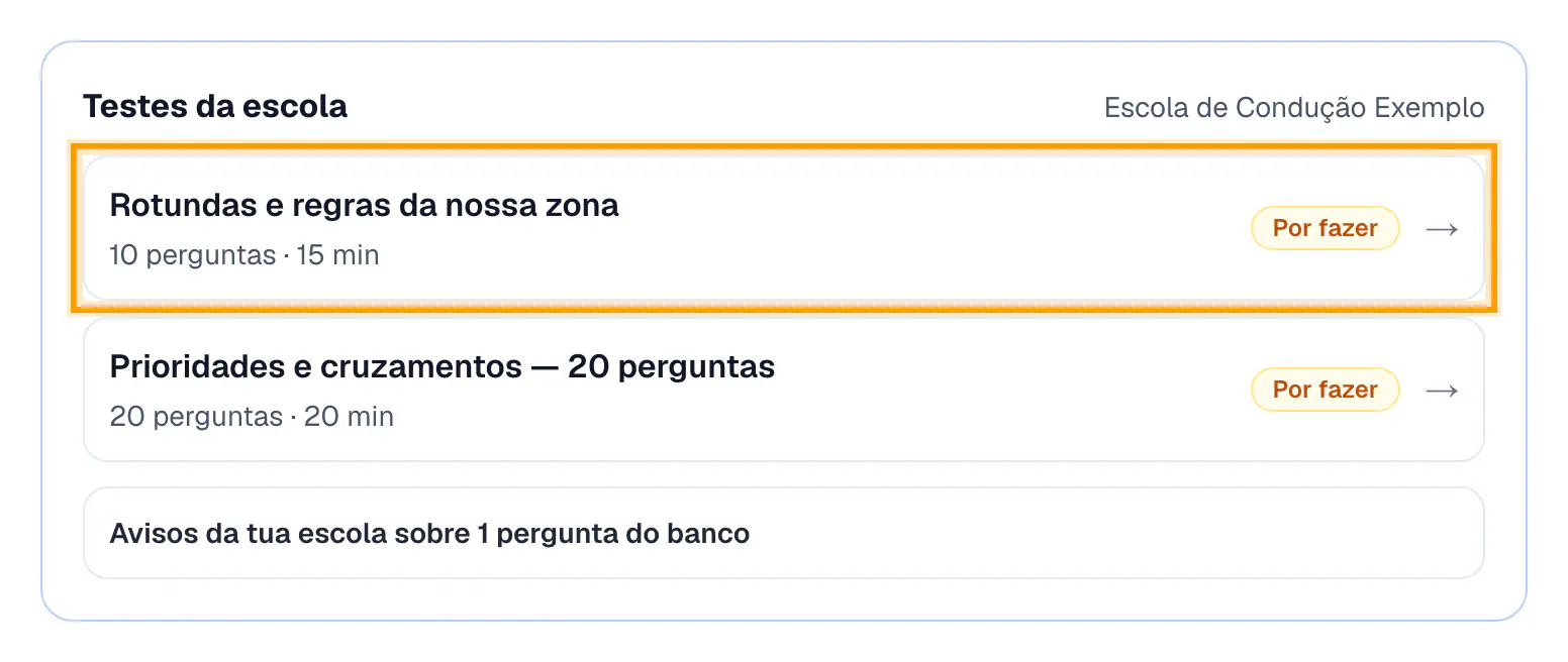 Passo 4: Encontra os testes da escola