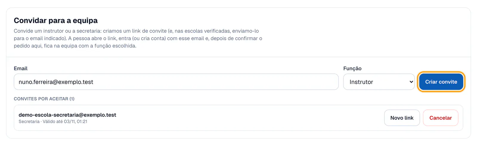 Passo 1: Cria o convite