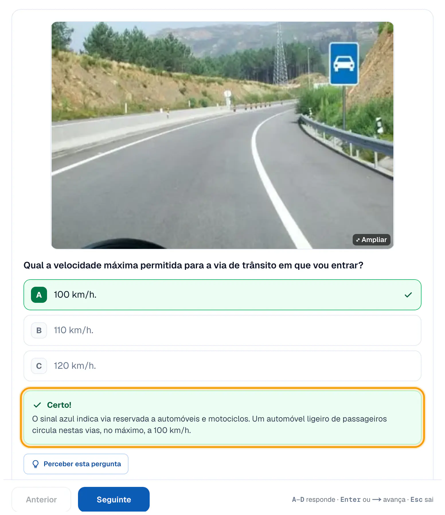 Passo 3: Vê a correção e a explicação