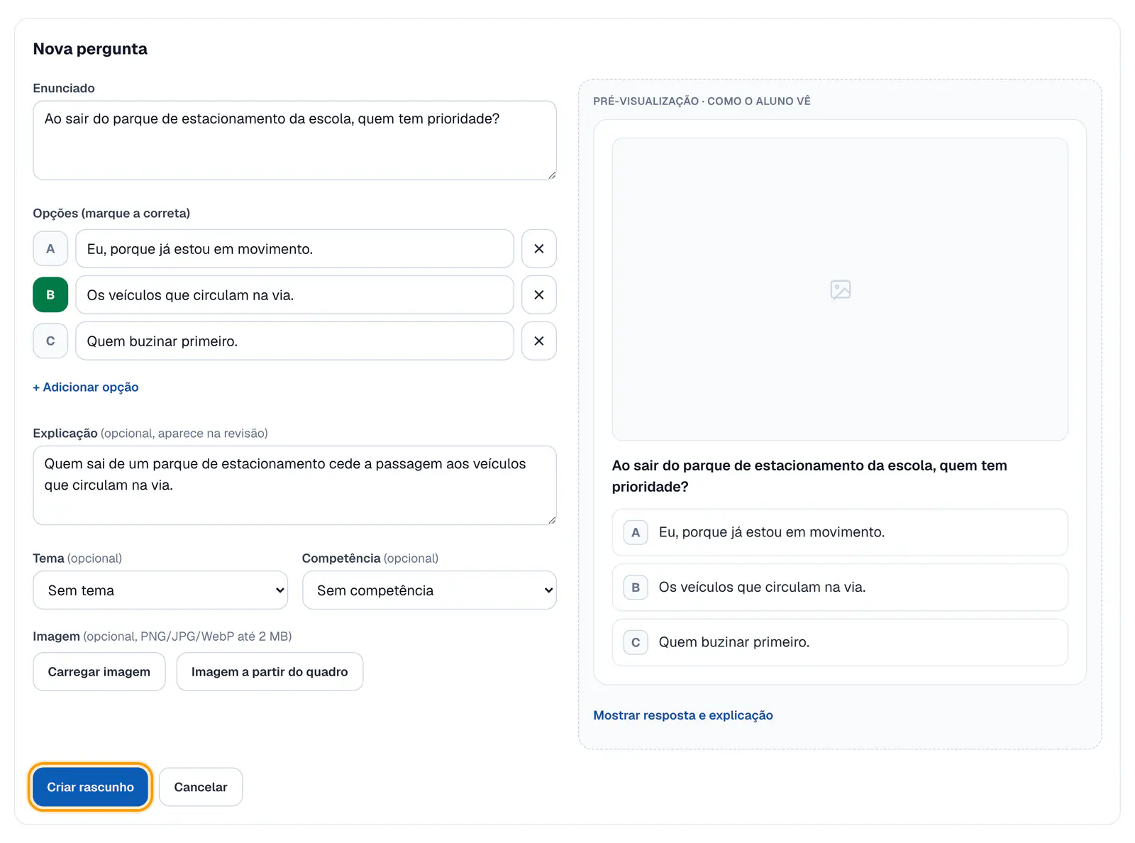 Passo 2: Escreve a pergunta