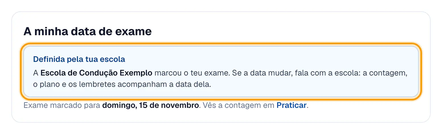 Passo 4: O aluno vê a data na conta dele
