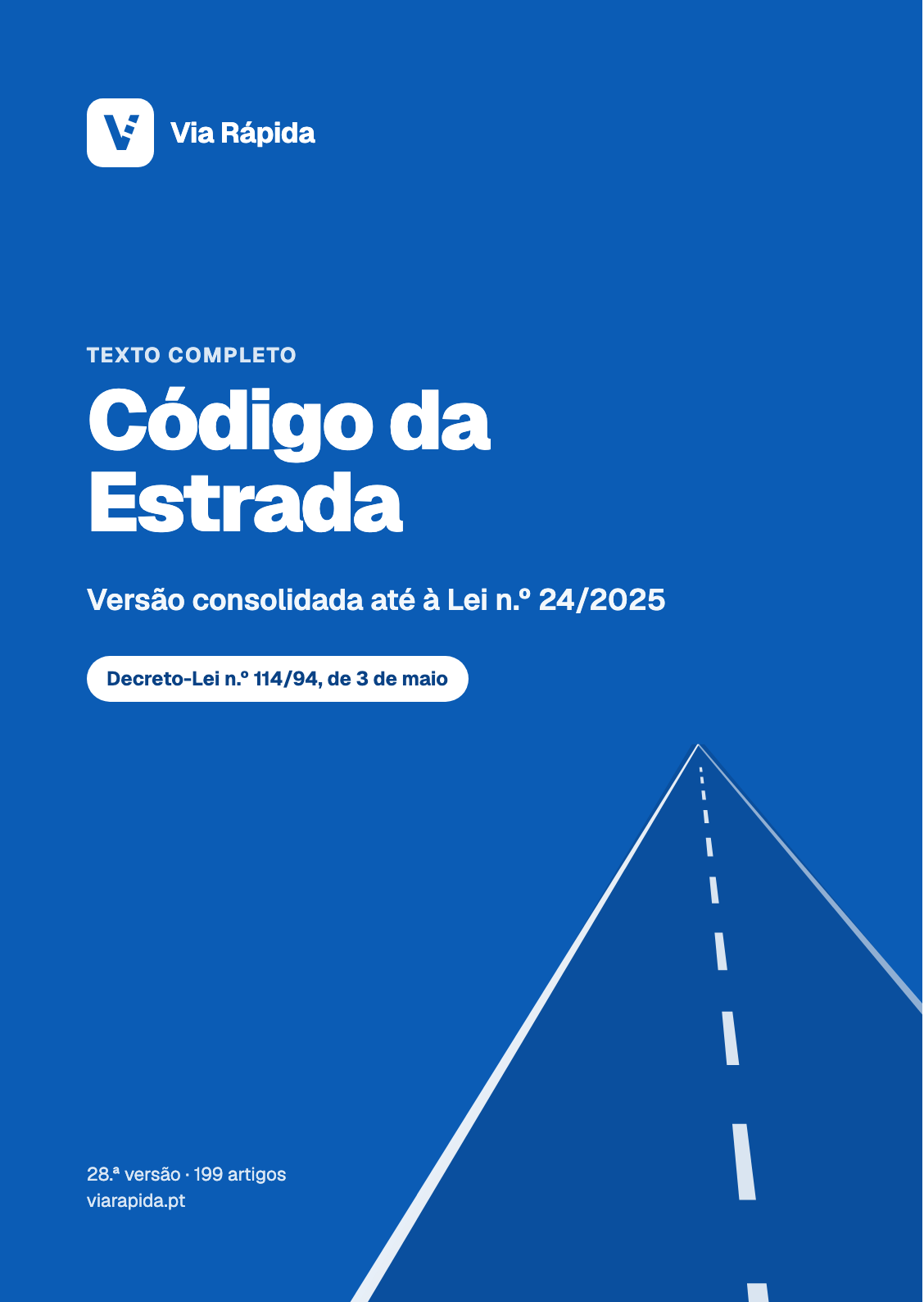 Capa do PDF: Código da Estrada, versão consolidada até à Lei n.º 24/2025